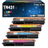 TN431 TN-431BK/C/M/Y High Yield Toner Cartridge Replacement for Brother TN431 | Compatible with HL-L8260CDW, HL-L8360CDW, HL-L8360CDWT, MFC-L8610CDW, MFC-L8900CDW (Black,Cyan, Magenta,Yellow)