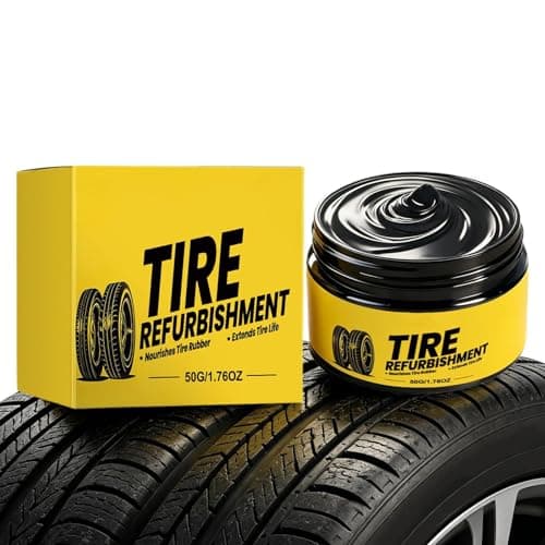 Tire Shine Paste Rubber Restorer Matte Finish Tire Dressing 50g Long-Lasting Glossy Nourish Wax Exterior Car Care UV Protection Protects from Cracking for Vehicle Wheel Motorcycle Accidental Damage