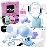 Home Pilates Kit Pilates Equipment Set, Better Yoga Pilates Essentials Kit for Women with 14.5" Pilates Ring, Ball, Resistance Bands, Ankle Weights, Dumbbells, Sliders, Stretch Band, Yoga Strap Socks