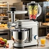 Stand Mixer Electric, 5.5L 1900W Tilt-Head Food Mixer for Dough, Meat Grinder & Juice Blender, 6 Speeds, Includes Dough Hook, Whisk, & Beater (5-in-1)