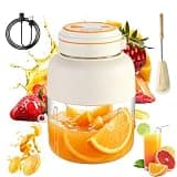 Portable Wireless Juicer Cup, 180W Portable Blender with 38 Blades, USB Rechargeable Personal Mini Juicer for Shakes and Smoothies, Fresh Juice Blender Bottle for Travel Gym Office (800ml-White)