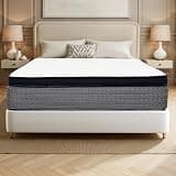 Twin Mattress, Hybrid Mattress, 10 Inch Firm Gel Memory Foam Mattress, Twin Size, Cooling Knit Cover, Mattress in a Box with Pocket Coils, Reinforced Edges