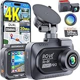 ROVE R2-4K Dual PRO Dash Cam Front and Rear, 4K+2K Dash Camera for Cars, Dual STARVIS 2 IMX678 + IMX675 Sensors, Free 128GB Card + CPL, WiFi 6 - up to 30MB/s Download Speed, 3" IPS, 24Hr Parking Mode