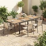 ZANDOR Expandable Aluminum Outdoor Dining Table Set for 4-6