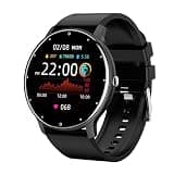 LAKEYLOYI Smart Watch Men Women (Answer/Make Calls), Fitness Watch with 100+ Sport Modes, IP67 Waterproof/Heart Rate/Sleep Monitor, Smart Watches for iOS/Android with 2 Bands (Black)