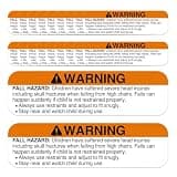 Trandraft 20 Pcs High Chair Warning Labels - 7 x 2 Inch Vinyl Fall Hazard Safety Stickers for Baby High Chairs, Seats