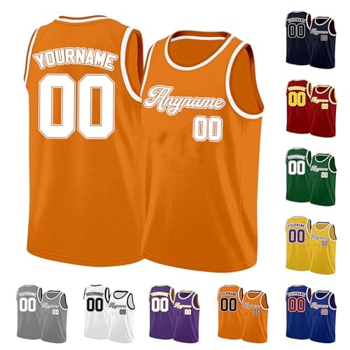 Custom Basketball Jersey - Printed or Embroidered Team Name, Number & Logo, Athletic Shirt for Men, Boys & Youth