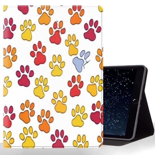 CMZLFHKO Tablet Case for All-New Kindle Fire 7 (9th/7th/5th Gen,2019/2017/2015 Release),Shockproof Protective Cover with Stand,Auto Wake/Sleep,Pet Paw Print