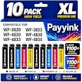 Payyink Remanufactured for Epson 822XL Ink Cartridges Combo Pack for 822XL 822 T822XL Ink Cartridges Work with Workforce Pro WF-3820 WF-4820 WF-4830 WF-4834 WF-4833 WF-3823 Printer (10 Pack)
