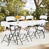 Pazidom 6ft Folding Table and Chairs, Outdoor Folding Chairs Set of 8, Foldable Table with Handle, Tables and Chairs for Parties, Picnic, Event, Indoor Outdoor Activities, at Home and Commercial Use