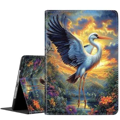 FDHHKJUKO Case for iPad 9.7 (2018/2017 Model, 6th/5th Generation), Slim Folding Stand Cover with Auto Wake/Sleep Fit iPad 9.7 Inch 2018/2017 ，Stork Sunset