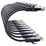 10Gsupxsel Cat 6 Ethernet Cable 3FT 10Pack, Cat6 Ethernet Patch Cable 10Gbps, High-Speed UTP Cat6 Network Cable Pure Copper, Cat 6 Cable for Home and Office Network, Black