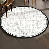 4ft Electric Heated Area Rug, Large Round Heated Floor Mat for Bedroom with Human Presence Sensor, Adjustable Temperature Mat, for Kids Room, Living Room, Pets(B)