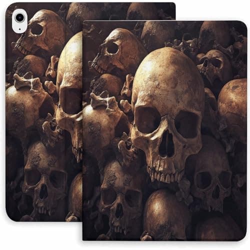 Skull Pile Case for iPad 9th/10th/11th Gen,Mini 5/4/3/2/1(7.9in) Mini 6 (8.3in) Mini 7(8.3in),Air 4/5/6/7,Pro 11in(2020/2021/2022/2024) Auto Wake/Sleep