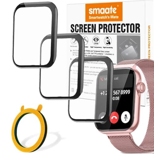smaate Screen Protector Compatible with 1.85” KACUBAKU AKUMAKA DEKELIFE G39 and Fitniv IW2 Smartwatch，3D PMMA, 3PCS