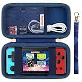 Supmay Carrying Case Compatible with KAVOYI / Beico / TEBIYOU 32 Bit Handheld Games for Kids, Portable Arcade Gaming Player Storage Holder Travel Bag with Mesh Pocket for Battery, USB Cable, Blue