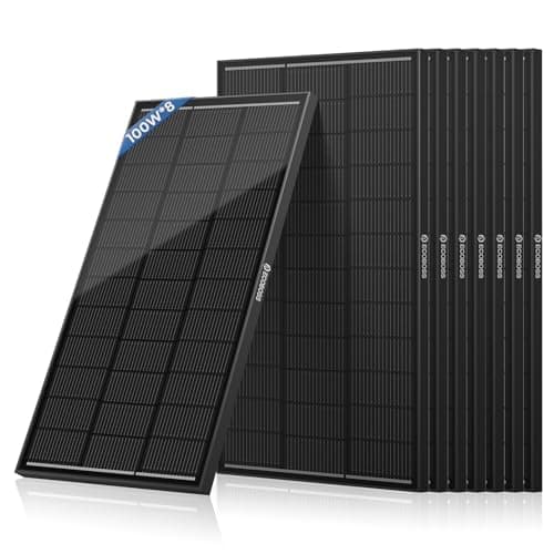 800W Solar Panel, 8PCS 12V N-Type 100 Watt Solar Panels with Monocrystalline 25.6% High Efficiency Module,IP68 Waterproof,PV Module for RV,Boat,Rooftop,Trailer,Camper,Farm and Off-Grid System