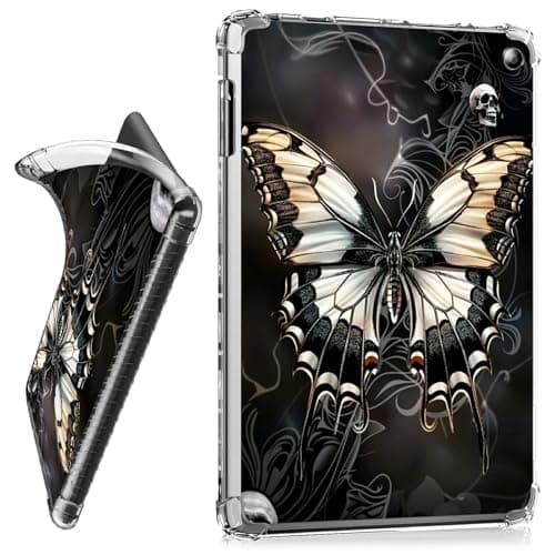 RWUTYTIUL for Kobo Elipsa/Kobo Elipsa 2E 10.3 Inch Clear Tablet Case, Transparent Shockproof Protective Shell Lightweight TPU Accessories Cover Women Man, Gray Butterfly