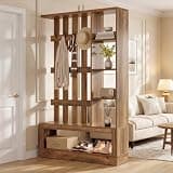 Tribesigns Room Divider with Shelves, 70.87" Freestanding Wooden Partition