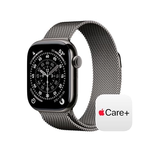 Apple Watch Series 11 [GPS + Cellular 42mm] Smartwatch with Slate Titanium Case with Slate Milanese Loop. Sleep Score, Fitness Tracker, Health Monitoring with AppleCare+ (2 Years)