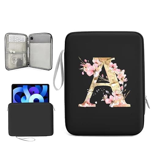Initail 9-11 Inch Tablet Sleeve Bag for Men & Women,Portable Ipad Carrying Case, Ipad Bag for Daily Work Travel Ipad Accessories for Gift (BK-A)