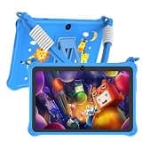 PRITOM 7 inch Kids Tablet with Lanyard, 32GB Toddler Tablet Android 13 with WiFi, Dual Camera, Education, Games, Kids Software Pre-Installed, Parental Control, Blue