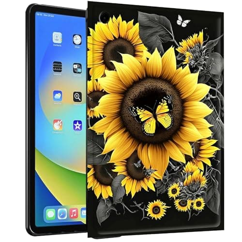 TPU Case for iPad mini 1st/2nd/3rd Generation 7.9 Inch - Slim Fit Shockproof Protective Cover with Sunflowers Butterfly Design for iPad mini 1/2/3