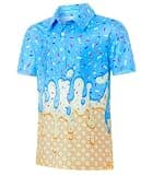 Move Dance Boys Polo Shirt Fashion Blue Ice Cream Cone Golf Short Sleeve Size 13 14 Kids Cool Active Casual Baseball Clothes