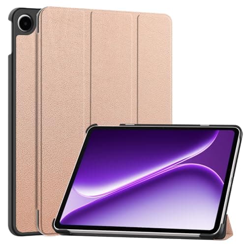 Case for OnePlus Pad Go 2 12.1 Inch Tablet – PU Leather+PC Protective Cover with Folding Stand, Auto Sleep/Wake, Slim Lightweight,Shockproof Case (Rose Gold)