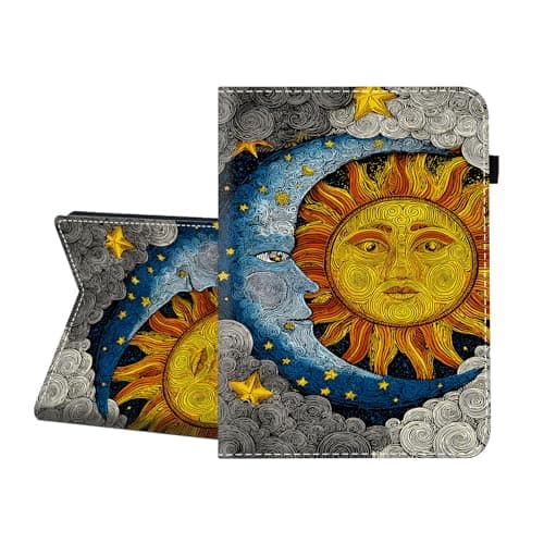 CICPLKSE Case for Samsung Galaxy Tab S6 Lite 10.4 Inch 2024/2022/2020,Premium PU Leather Cover with Auto Sleep Wake,Mythical Sun and Moon