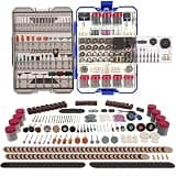 HARDELL 618PCS Rotary Tool Accessories, Rotary Tool Attachment with 1/8" Diameter Shanks, Fits Dremel Rotary Tools, Universal Bits for Sanding, Cutting, Polishing, Grinding, Drilling, Engraving