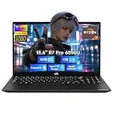 nimo 15.6" FHD Light-Gaming-Laptop, 8 Cores AMD Ryzen 7 Pro 6850U 32GB RAM 1TB SSD (Beat i7-1360P Up to 4.7GHz) AMD Radeon 680M Computer with 100W Type-C Backlit Keyboard Fingerprint 2-Yr Warranty