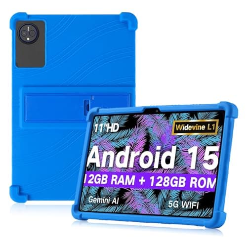 HUKWIMO Case for JUNYANG Q16W, 11inch, Soft Silicone Shockproof Tablet Cover, Shockproof Rugged Protective Case, Full Body Protective Anti-Scratch Flexible Bumper (Blue)