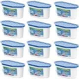 Ksend Moisture Absorbers, 12 Pack, Compact Dehumidifier for Closet, Efficient Humidity Absorber Boxes, Moisture Absorber for Closet, Odor Eliminator with Fragrance Free, Blue, 6.4oz, 300ml