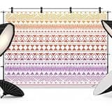 Purple Yellow Boho Backdrop 8x6ft Ethnic Tribe Arrows Geometric Photography Backdrop Fabric Photoshoot Background Tapestry Banner for Birthday Baby Shower Decoration Party Video Photo Studio Props
