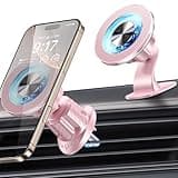 Coneclat for MagSafe Car Mount Magnetic Phone Holder for Car [2026 Upgraded 22X Magnets & Double-Hooks] Phone Holders for Your Car Stand for Dashboard Vent GPS for iPhone 17/16/15/14/13 Android-Pink