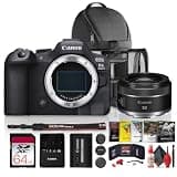 Canon EOS R6 Mark II Mirrorless Camera with Stop Motion Animation Firmware + Canon RF 50mm f/1.8 STM Lens for Lifestyle Photos & Artistic Images|7K Video, 32MP Sensor|64GB Card + Photo Software +More