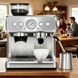 Takywep 20 Bar Espresso Machine with Built-in Grinder, Coffee Maker with Steam Wand