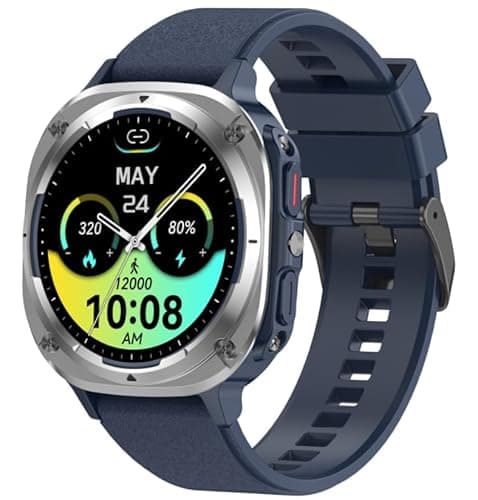 Military Smart Watches for Men(Answer/Make Calls), 1.39" HD Fitness Watch, 24/7 Heart Rate Sleep Monitor, Smart Watch for Men,114+ Sport Modes, IP68 Waterproof Smartwatch for Android iOS, 30Day, Blue