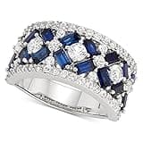 Luxury Ladies Topaz Sapphire Ring 925 Sterling Silver Wedding Ring Band Baguette and Round CZ Eternity Band Cz Fine Jewelry Party Ring for Women Gifts for Her HM072 (8)