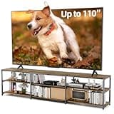 Aquzee 100 inch TV Stand, Extra Large 98" Wide Entertainment Center for 85" - 110" Television, 3 Tier Heavy Duty Wood Console Table with Storage for Living Room Home Theater