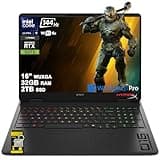HP Omen 16 Slim Gaming AI Laptop 16" WUXGA IPS 144Hz Intel 16-core Ultra 9 285H 32GB RAM 2TB SSD GeForce RTX 5070 GDDR7 (Up to 988 Tops) 4-Zone RGB Backlit Wi-Fi6E HyperX Win11Pro ICP Hub
