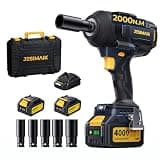 JESIMAIK Cordless Impact Wrench, 1475Ft-lbs (2000N.m) 1/2" Brushless High Torque Impact Wrench with 2×4.0Ah Batteries, Impact Gun with 4 Impact Modes & 5 Sockets for Truck RV Car Heavy Construction