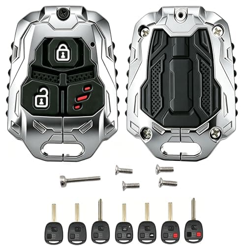 No Cutting Required Zinc Replacement Key Fob Case Shell fits for Lexus ES GS GX is LS LX RX SC ES300 ES330 GX470 LX470 IS300 IS330 RX300 RX330 RX350 RX400h Keyless Entry Key Fob Cover (Silver)