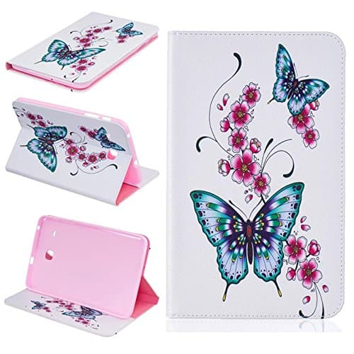 Samsung Galaxy Tab E 8.0 Case, Ngift [Butterfly] PU Leather [Card Slots] [Kickstand Function] Folio Flip Wallet Case Cover for Samsung Galaxy Tab E 8.0-Inch SM-T377 / T375