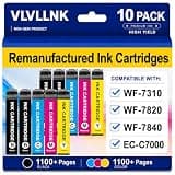 VLVLLNK Remanufactured for Epson 812XL Ink Cartridges Combo Pack for 812 XL T812XL 812 Ink Cartridges Work with Workforce Pro WF-7840 WF-7820 WF-7310 EC-C7000 Printer (10-Pack)
