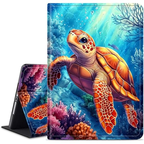 WZCJDHMJ Case for iPad (A16) 11th 11" 2025/10th Generation 10.9" 2022,Slim Smart PU Leather Adjustable Stand Protective Cover with Auto Wake/Sleep-Cute Turtle