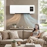 Portable Wall Mounted Air Conditioner Heater Combo, 2-in-1 Cooling Fan & Heat, Quiet Smart Ac Unit With Remote & Timer For Bedroom Garage Basement Office, Red White