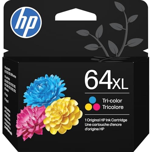 HP 64XL Tri-Color High-Yield Ink Cartridge Printers | Works with Printer Series: Envy Inspire 7950e; Envy Photo 6200, 7100, 7800; Tango | Eligible for Instant Ink | N9J91AN