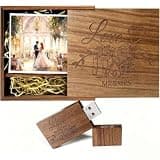 TATMOHIK Wooden USB Flash Drive 32GB USB3.0 Wedding Flash Drive with Box